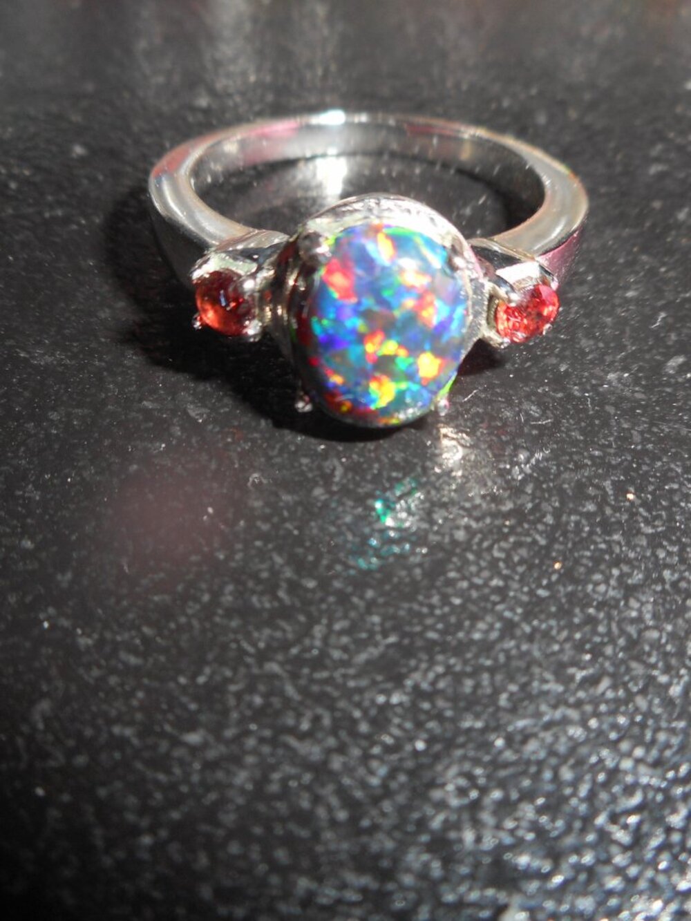 Silver Tone metal band - Multicolor Mosaic Ring - Picture 11 of 11